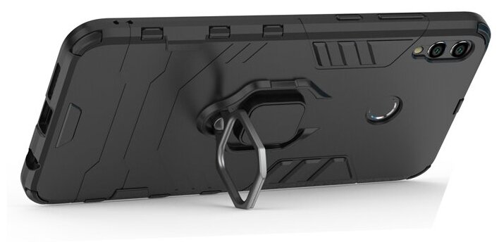 Противоударный чехол с кольцом Panther Case для Huawei Honor 8X Max черный