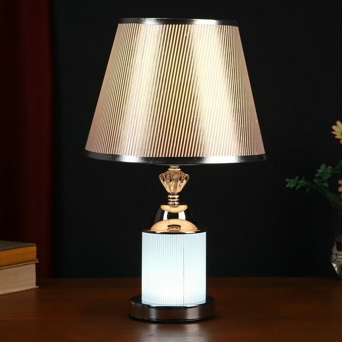 RISALUX Лампа настольная с подсветкой LED 58080/1 E27 40Вт хром 25х25х41см