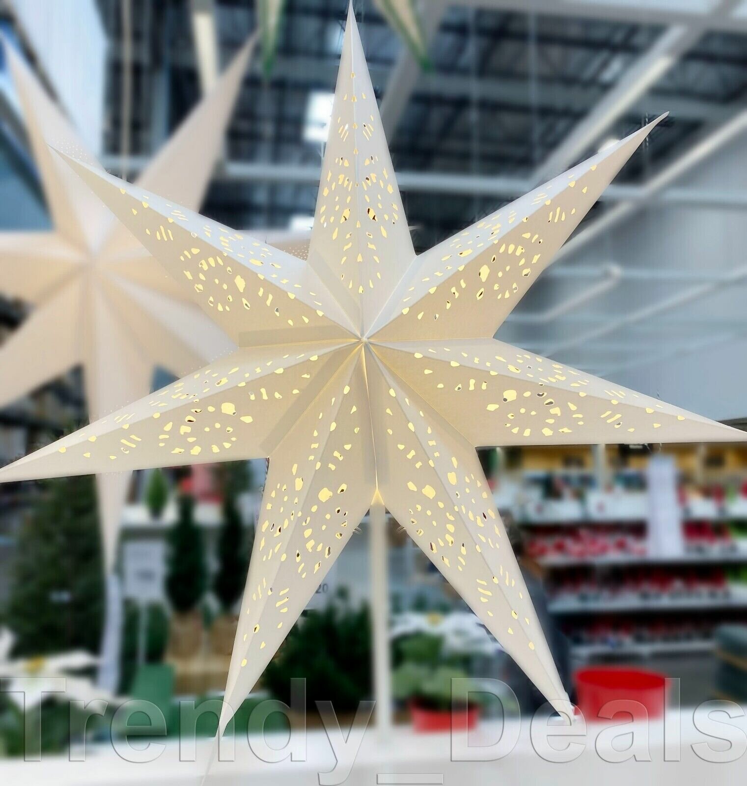STRALA IKEA звезда абажур страла икеа белое кружево 70см - фотография № 9