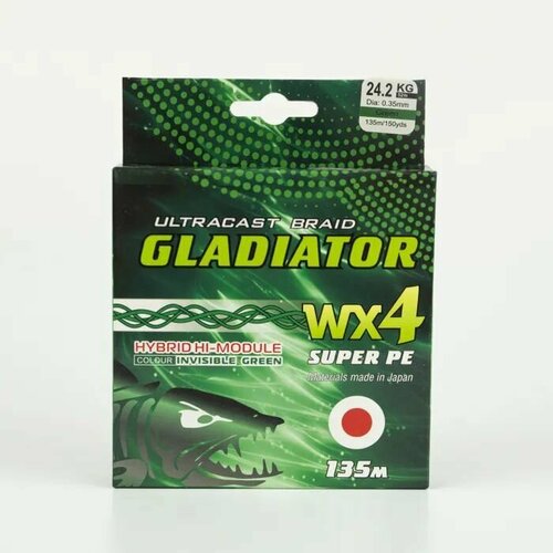 lodochnyj motor gladiator gf15hs Плетеный шнур Gladiator 0,40мм зеленая 135м