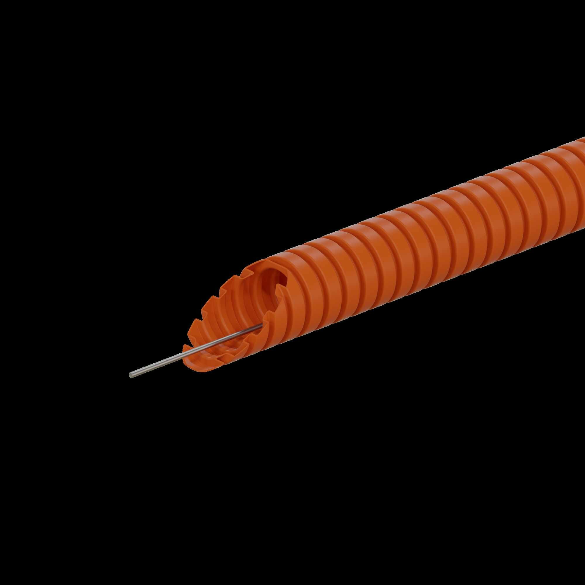 Труба гофрированная Экопласт D16 мм 50 м ПНД легкая с протяжкой цвет оранжевый