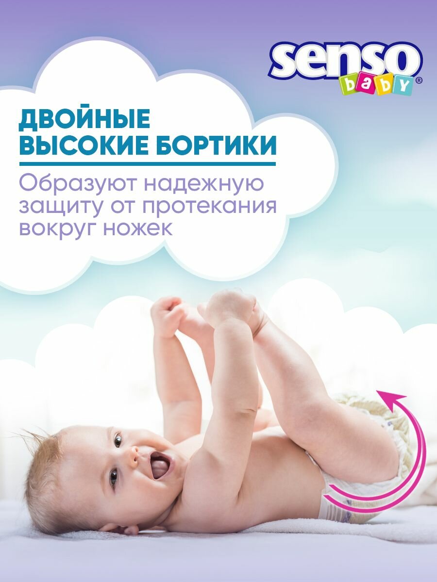 Подгузники трусики детские Senso Baby, дневные (ночные), 15+ кг, 6 размер, 66 штук, одноразовые дышащие с индикатором влаги для детей девочек и мальчиков, 3 упаковки по 22 шт — фото 1