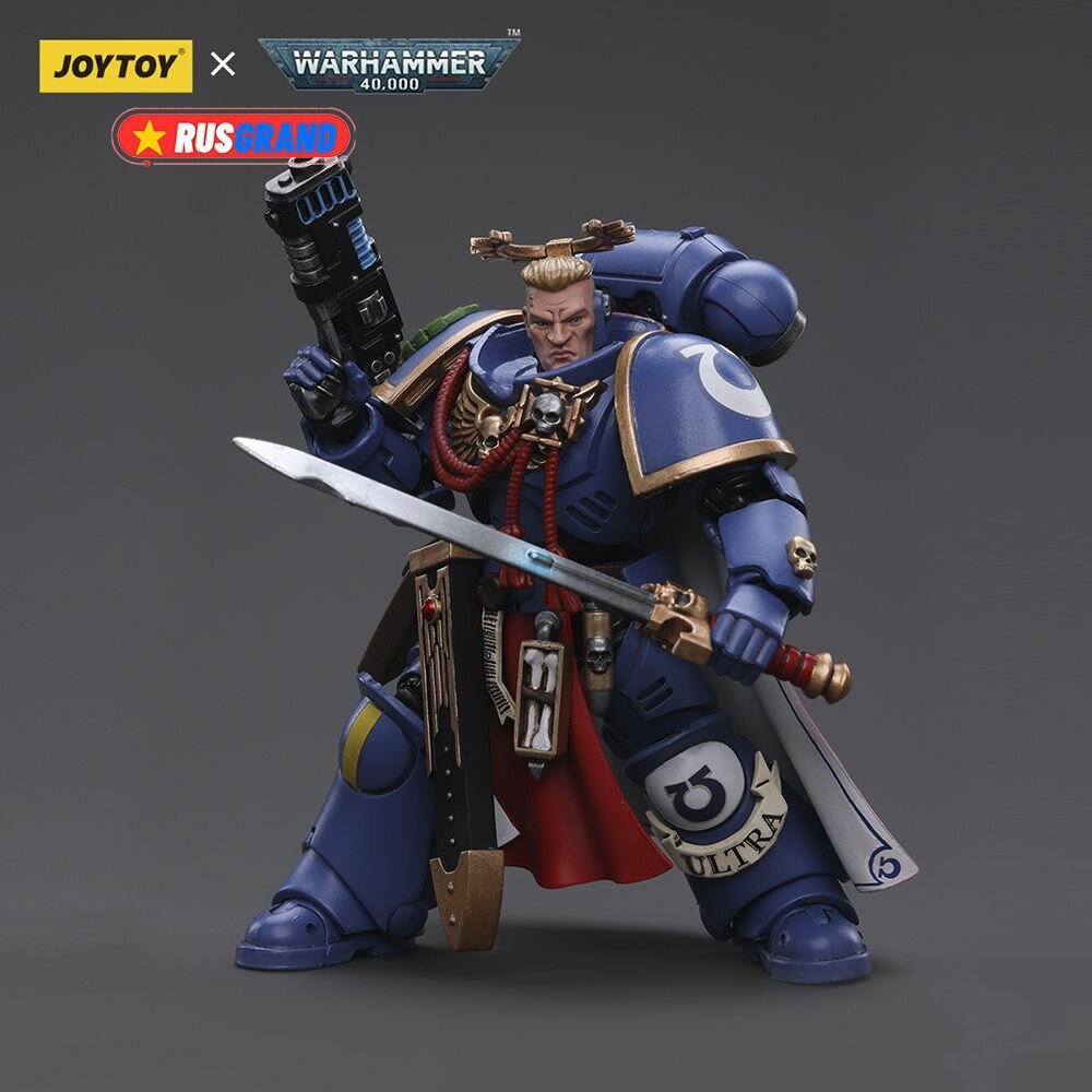 Подвижная фигурка JOYTOY Warhammer 40000 Ultramarines Primaris Captain with Power Sword and Plasma Pistol