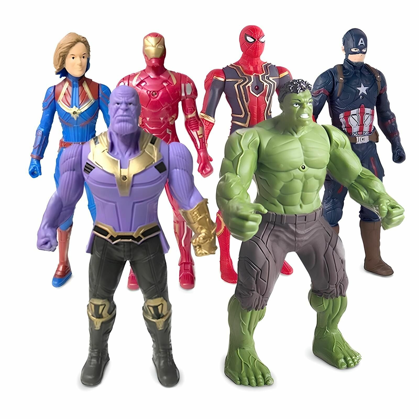 Игрушки-фигурки 6 штук Avengers / Набор героев Марвел / Отряд Мстителей