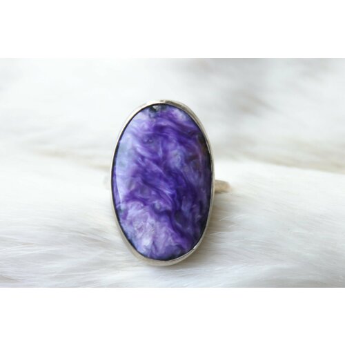 Кольцо 100% Ural, чароит, размер 19, фиолетовый