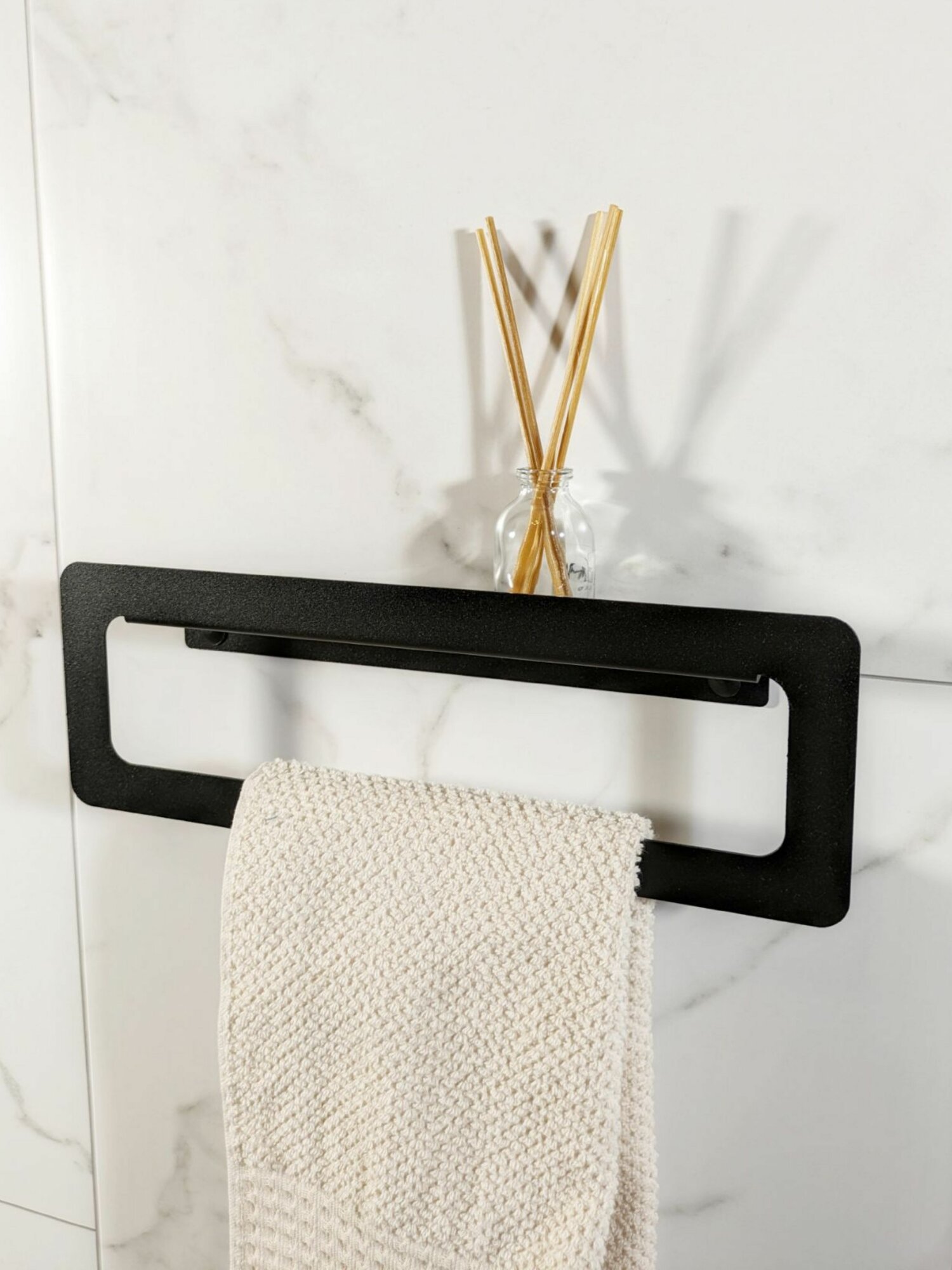 Держатель для полотенец MetaDec Qadrate 30см черный — фото 1