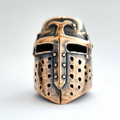 Бусина Топфхельм Авторская бронза Рязанская литейная мастерская