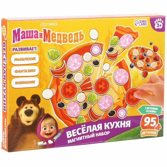 Маша и Медведь Магнитная игра для детей «Весёлая кухня», Маша и Медведь
