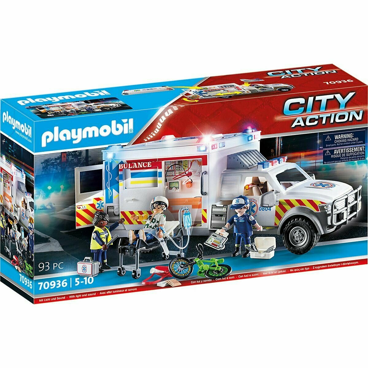 PLAYMOBIL City Action Спасательный автомобиль 70936: Скорая помощь США
