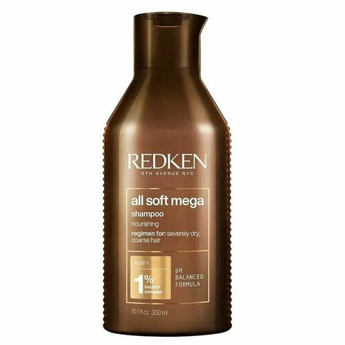 Redken All Soft Mega - Шампунь увлажняющий для очень сухих и ломких волос 300 мл сила 7 элементов природы шампунь для глубокого увлажнения и питания сухих и ломких волос шалфей