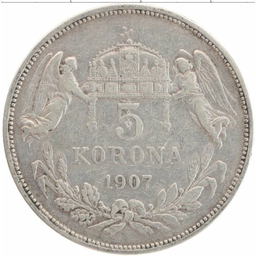 Клуб Нумизмат Монета 5 крон Венгрии 1907 года Серебро Франс Иосиф I