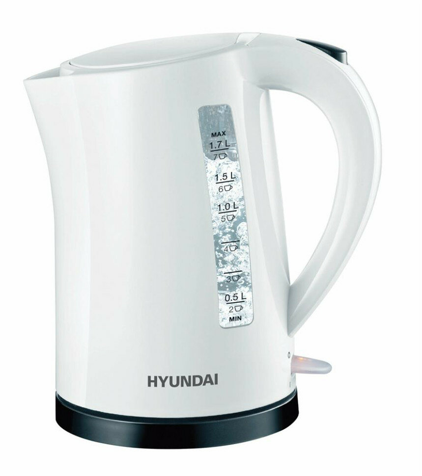 Чайник электрический (HYUNDAI Чайник электрический HYK-P1409 1.7л. 2200Вт белый/черный (корпус: пластик))