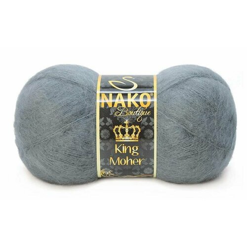 Пряжа NAKO King Moher (Нако), серый - 4192, 50% мохер, 50% акрил, 5 мотков, 100 г, 440 м.