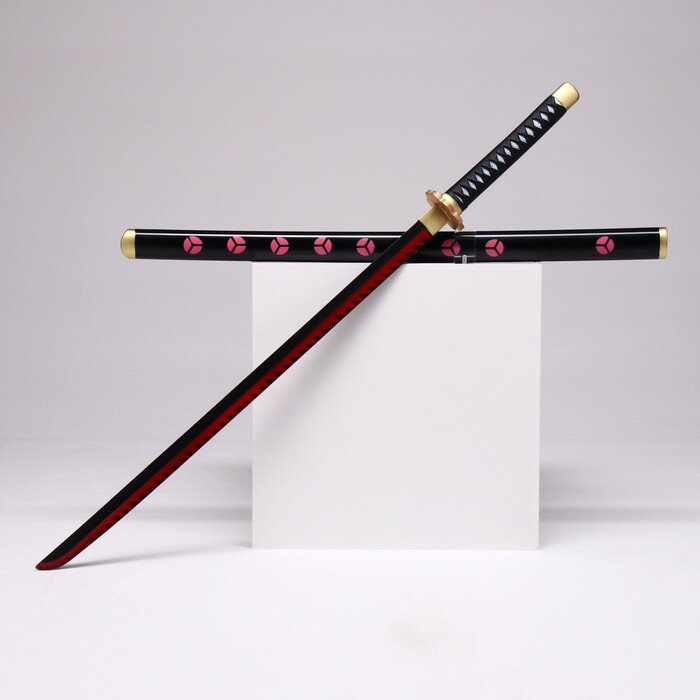 Сувенирное оружие "Катана Шусу" 105 см, черная с красным, пенополистирол