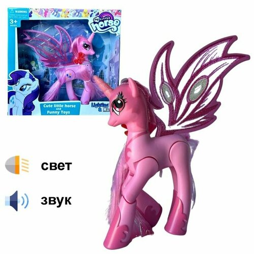 SM2012-розовый Фигурка игрушка для девочек My Little Pony Единорог май литл пони со светом и звуком 1034₽