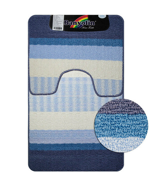 Комплект ковриков санакс 00822 STARLOOP синий 55х90 + 45х55 см 100 % полиэстер