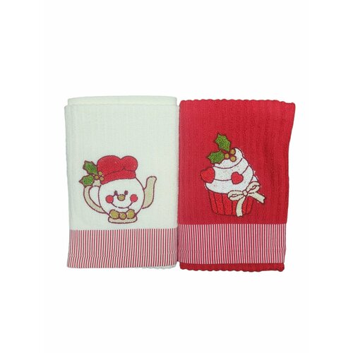 Набор новогодних кухонных полотенец 50х70 см - 2 штуки Vingi Ricami 3520₽