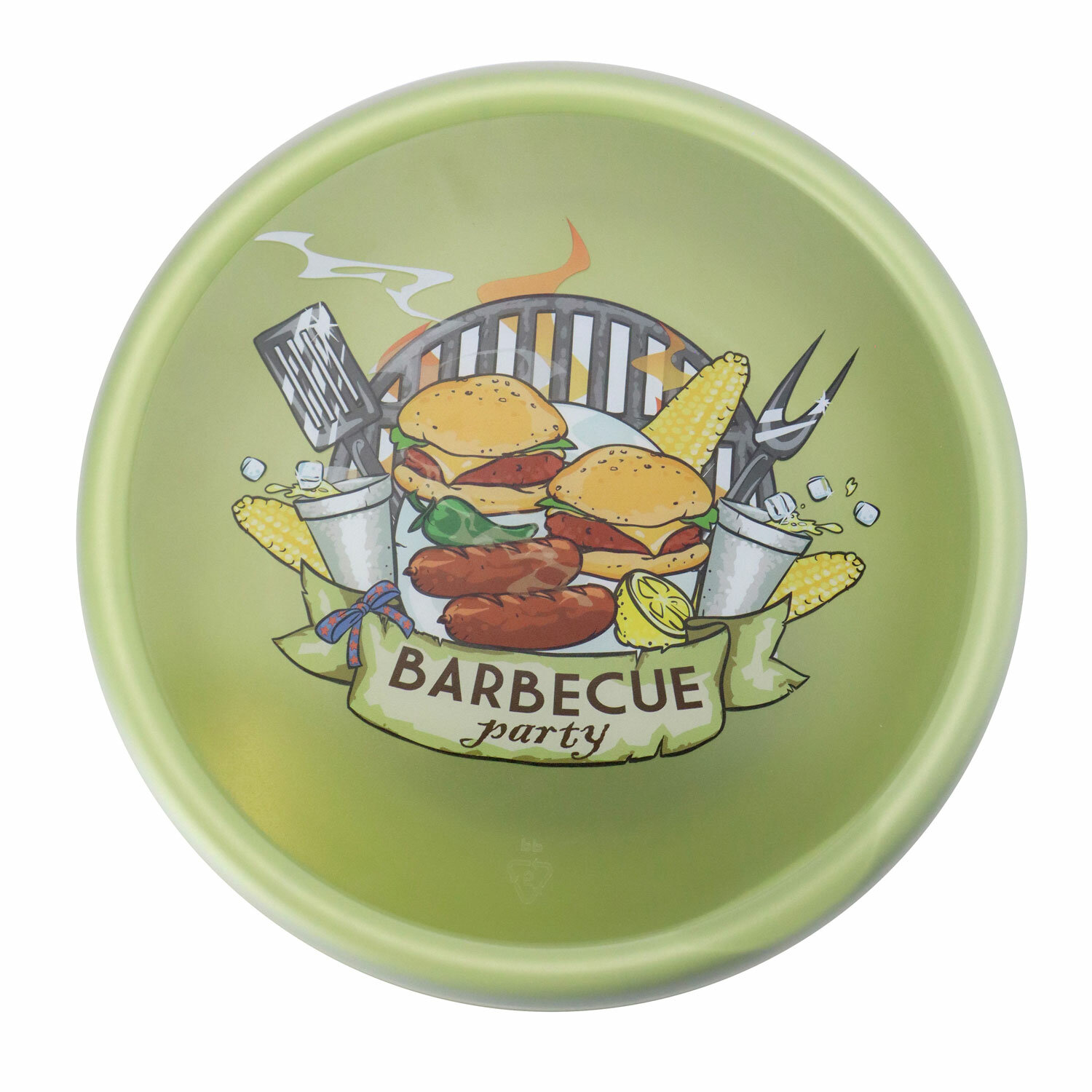 фото Миска Idiland 3,2 л с крышкой с декором, салатовый (221135320/04)