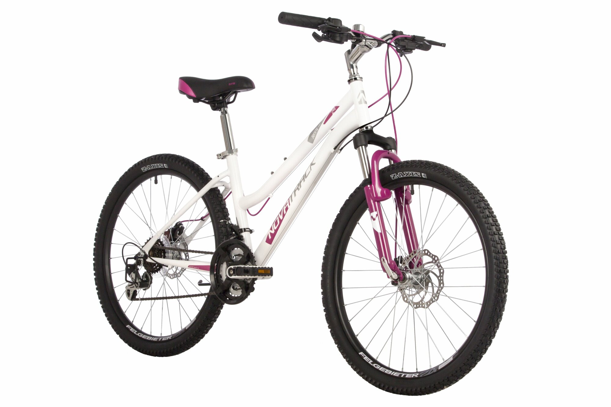 Велосипед NOVATRACK 24" JENNY PRO сталь 14, белый, TY21/TS-38/TZ500/SG-6S, D-brake