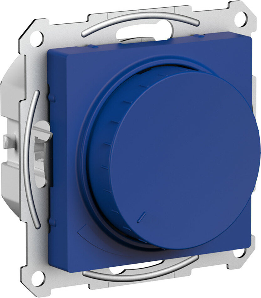 Универсальный светорегулятор (диммер) Systeme Atlas Design (Аквамарин) поворотно-нажимной, 10-400Вт, LED 3-150Вт