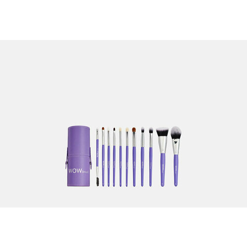 набор из 11 кистей для макияжа в тубусе wow brush purple 1 шт Набор из 11 кистей для макияжа в тубусе purple 1 шт