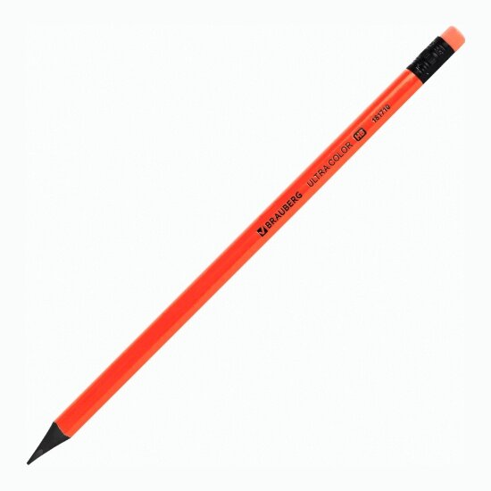 Набор карандашей Brauberg чернографитных "ULTRA COLOR" 12 шт, HB, с ластиком, пластиковые, 181710 — фото 1