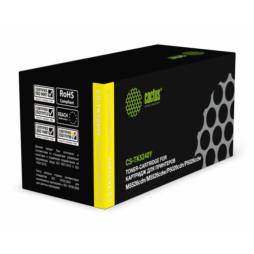 Картридж Cactus CS-TK5240Y желтый 3000 страниц совместимый для Kyocera Ecosys M5526cdnP5026cdnP5026cdw 691₽