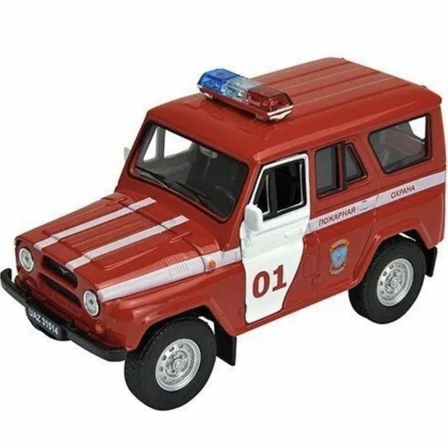 Машинка Welly металлическая модель автомобиля УАЗ-31514 "Пожарная", масштаб 1/38, UAZ