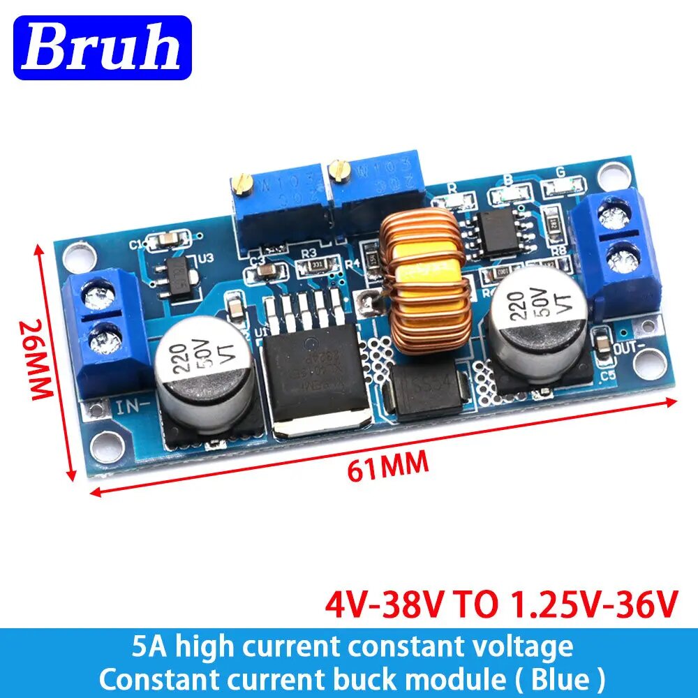 Модуль понижающего преобразователя XL4015 5A, 5A XL4015 Blue