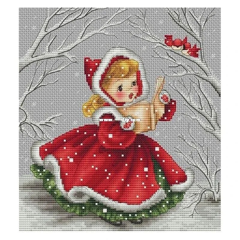 Набор для вышивки крестом Amishop Рождественская песня, 16CT counted canvas