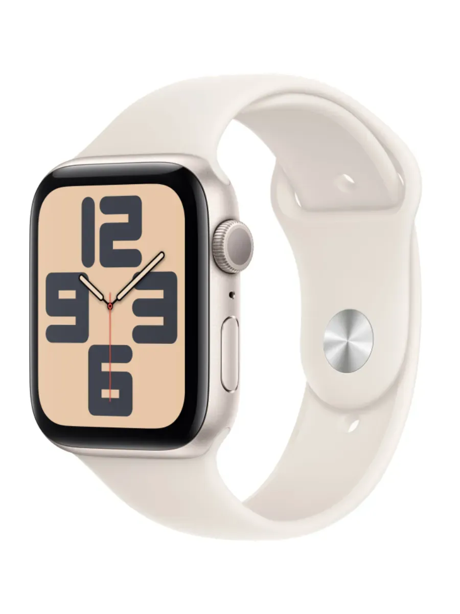Умные часы Apple Watch SE 2024, 44 мм , GPS, Global, Starlight Aluminium Case with Starlight Sport Band, S/M