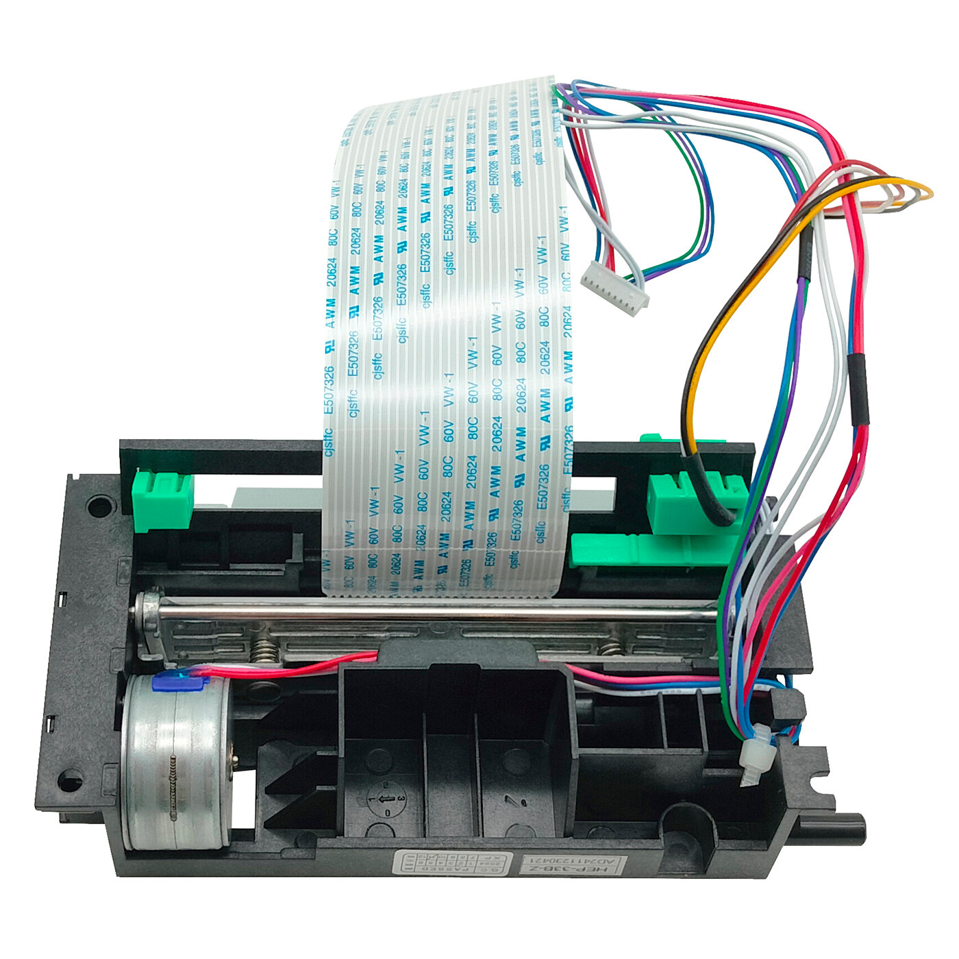 Печатная термоголовка для принтера этикеток Xprinter XP-365B в сборе с механической частью подачи ленты, мотором и оптическими датчиками