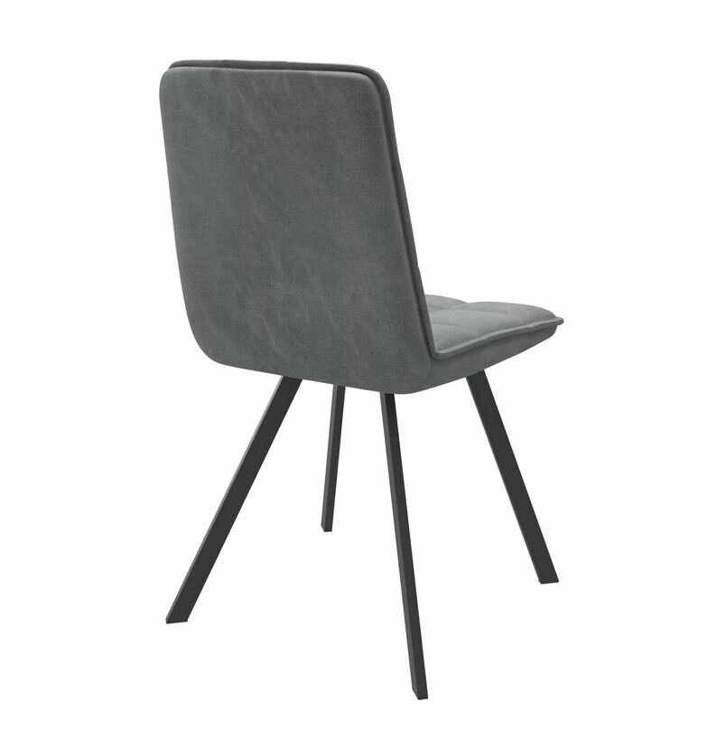 Стул Rom D ( k10 Антрацит замша lux/ноги черные) — фото 1