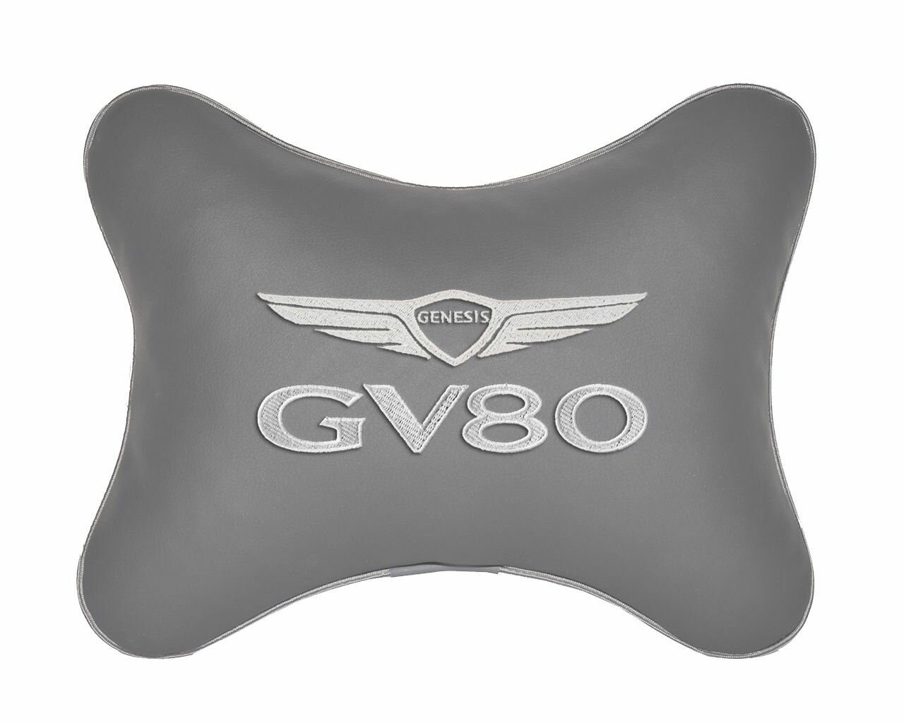 Подушка на подголовник автомобильная серая экокожа GENESIS GV80