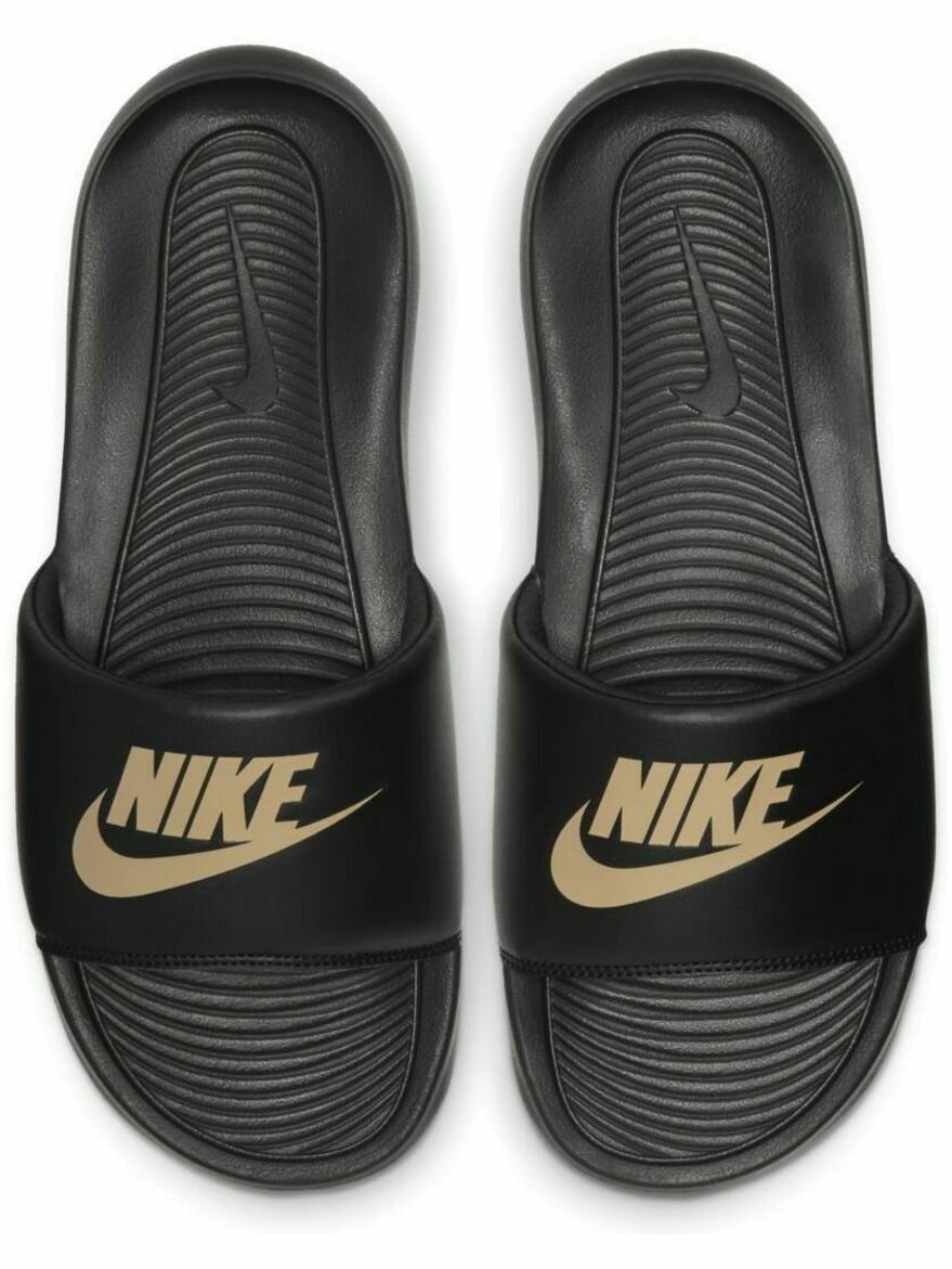 Шлёпанцы NIKE Victori One, размер 6 US, черный/золотой — фото 1