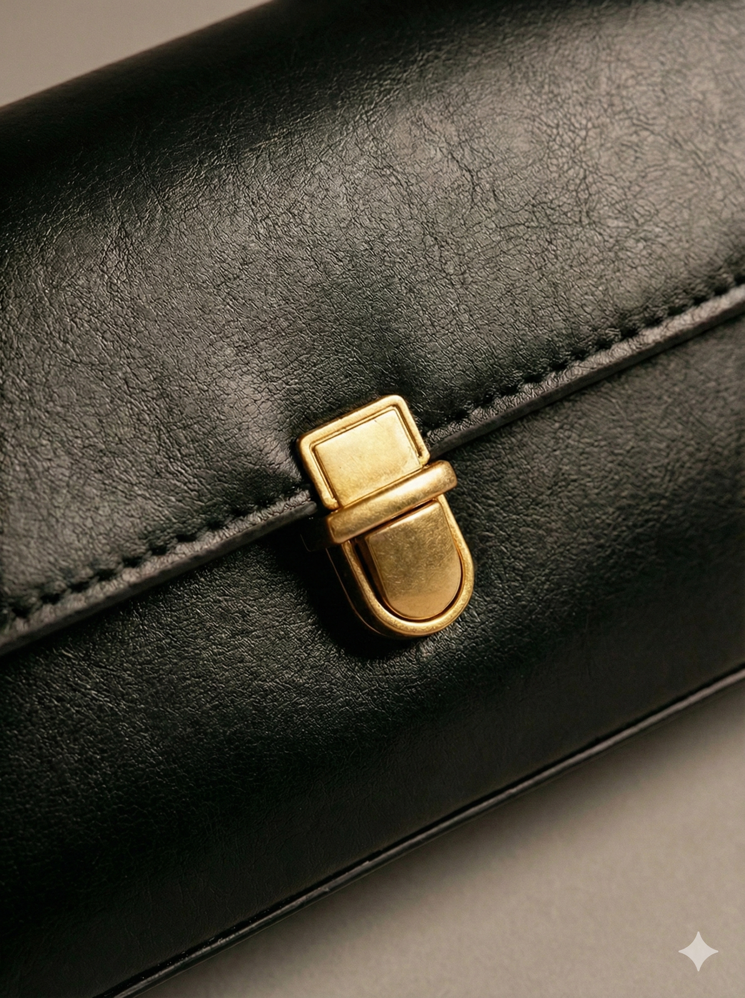 Сумка багет , фактура гладкая, черный — фото 1