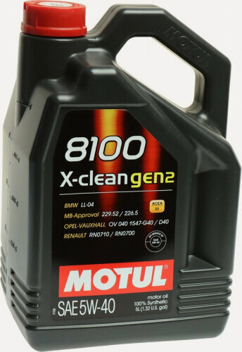 Изображение товара Моторное масло Motul 8100 X-Clean Gen2 5W-40 синтетическое 5л (Вьетнам)
