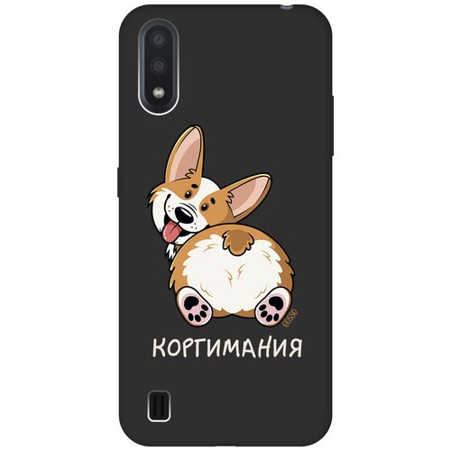 Матовый Soft Touch силиконовый чехол на Samsung Galaxy A01, Самсунг А01 с 3D принтом CorgiMania черный матовый soft touch силиконовый чехол на samsung galaxy a01 самсунг а01 с 3d принтом avo yoga черный матовый