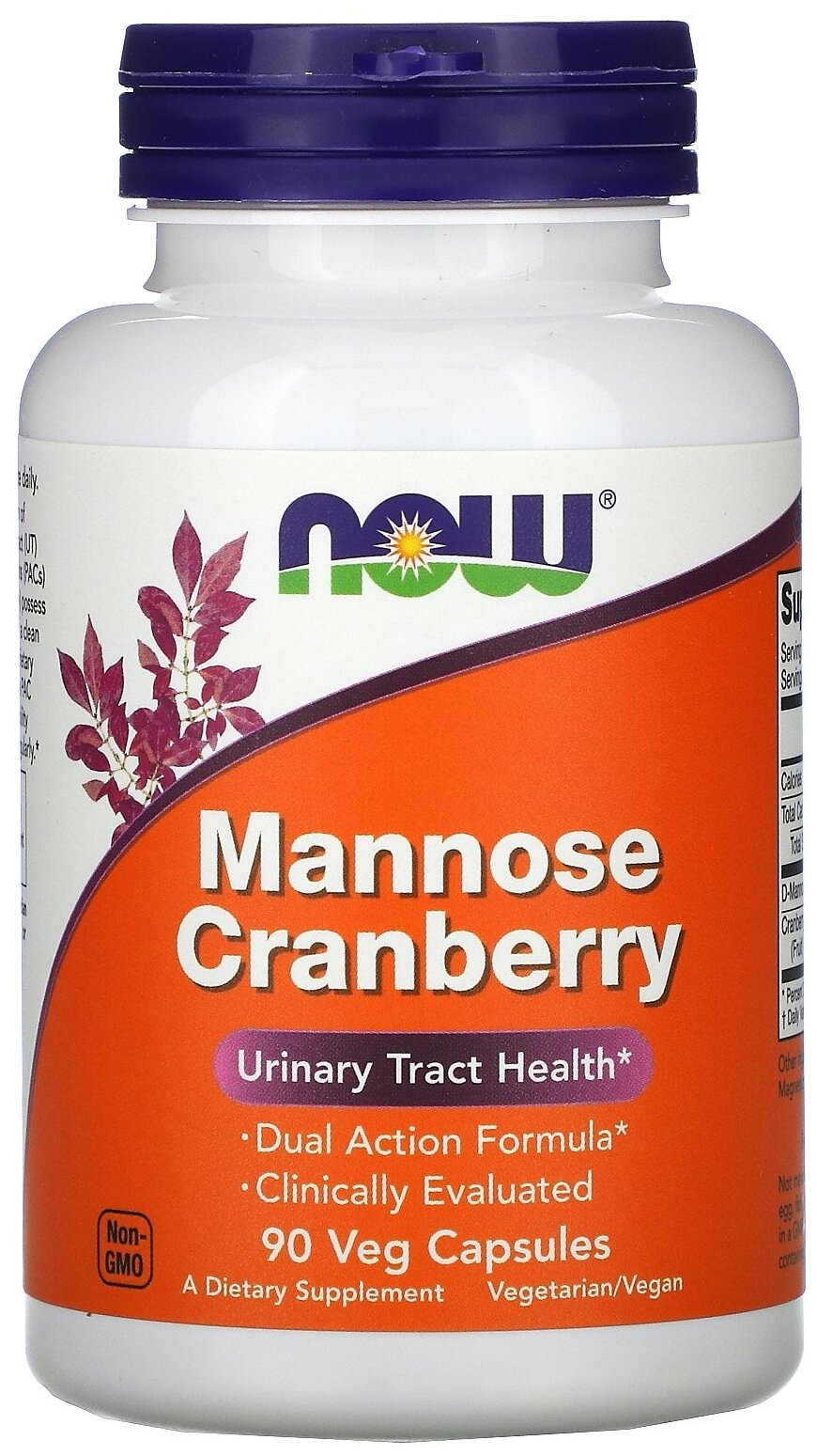 Капсулы NOW Mannose Cranberry, 110 г, 90 шт.