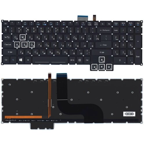 Клавиатура для ноутбука Acer Predator 17X GX-791 черная c подсветкой для acer хищник gx 791 gx 792 50 q10n5 004 гнездо dс in мощность разъем зарядный порт для кабеля разъем