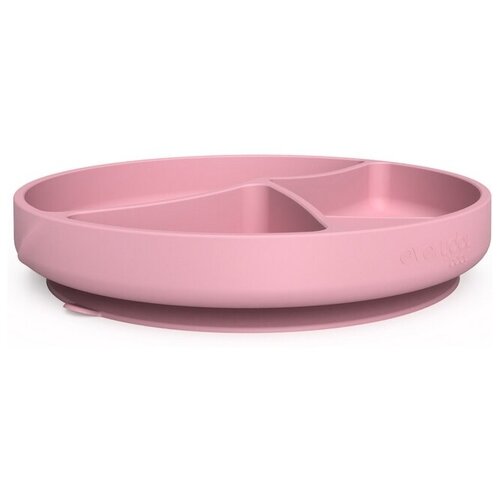 фото Детская силиконовая тарелка на присоске everyday baby розовая