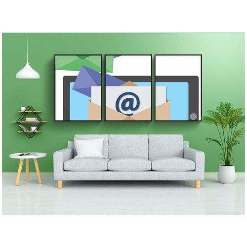 фото Набор модулных постеров для интерьера "электронное письмо, икона, маркетинг" 60x90 см. в тубусе, без рамки lotsprints