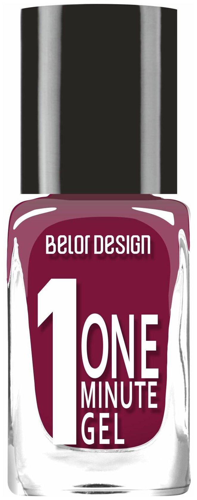 BelorDesign Лак для ногтей One minute gel, т. 222 глубокий винный