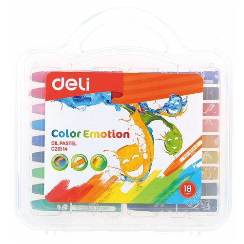 Мелки масляной пастели Deli Color Emotion EC20114, шестигранные, 18 цветов