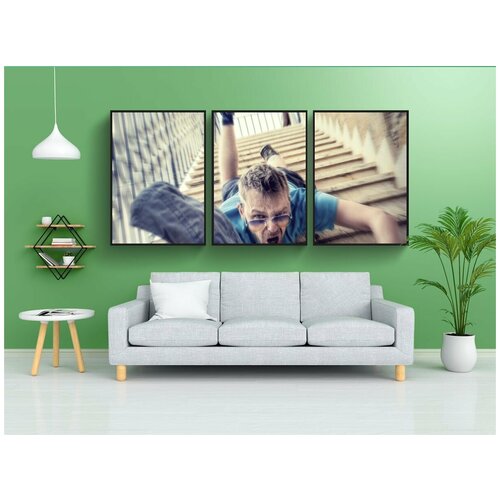 фото Набор модулных постеров для интерьера "лестница, падение, вниз" 60x90 см. в тубусе, без рамки lotsprints