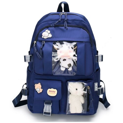 фото Рюкзак xinlai baizi унисекс школьный, городской, синий xb123-blue