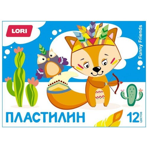 Пластилин FUNNY FRIENDS, 12 цветов, по 15 гр. (Lori)