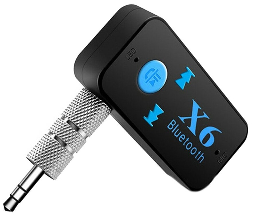 Bluetooth receiver /BT-X6/ AUX Bluetooth адаптер ресивер в машину / Bluetooth для домашнего кинотеатра / наушников / колонок / Блютуз в машину для прослушивания музыки