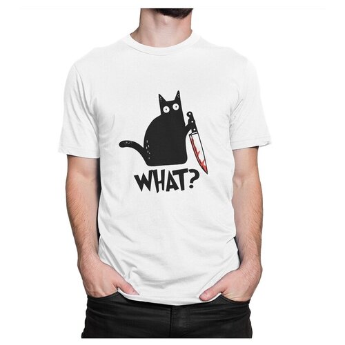 фото Футболка dream shirts 54321/49658/32469/67923 what!? размер xl, белый
