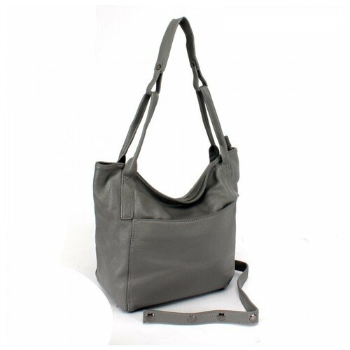 фото Сумка женская натуральная кожа gu 1002-1080, 1отд+карм/перег, плечевой ремень, серый 241037 аделия